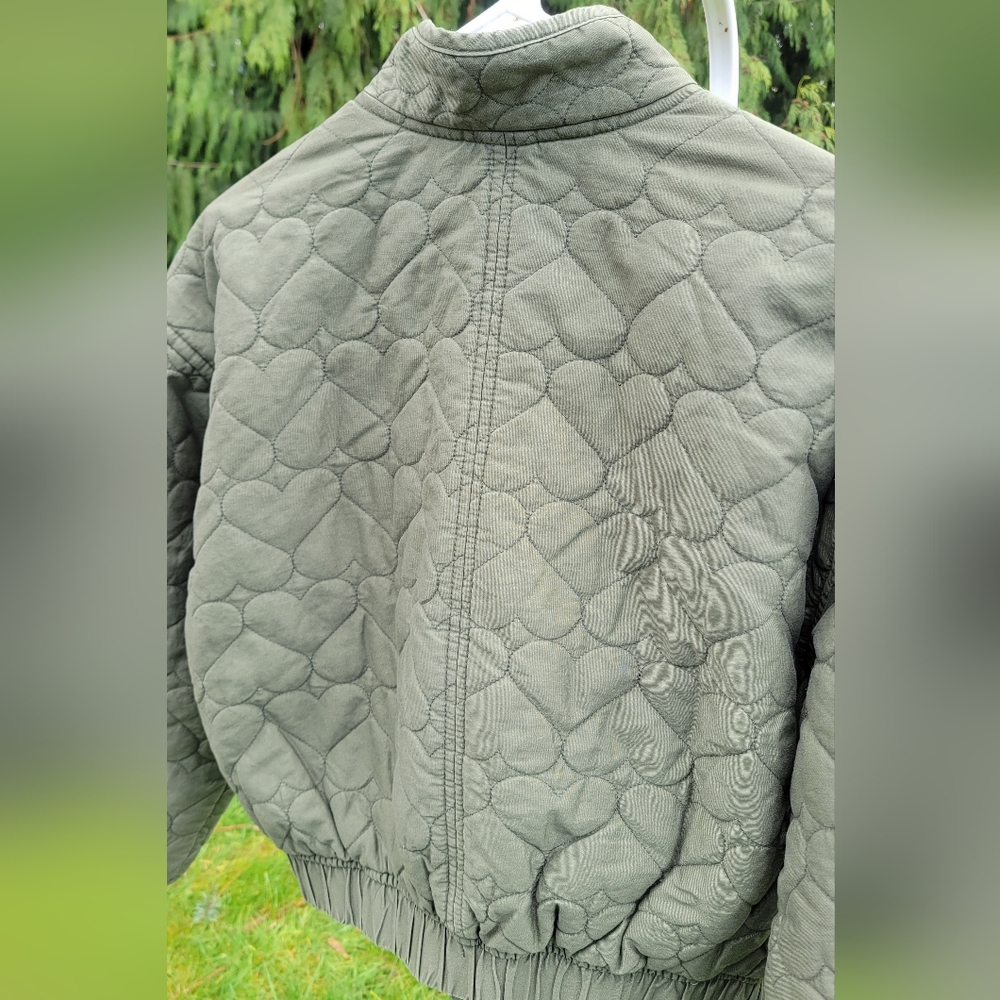 Girls Olive Green Quilted Jacket - Picture 8 of 10